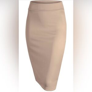 Elegant Tan Pencil Skirt